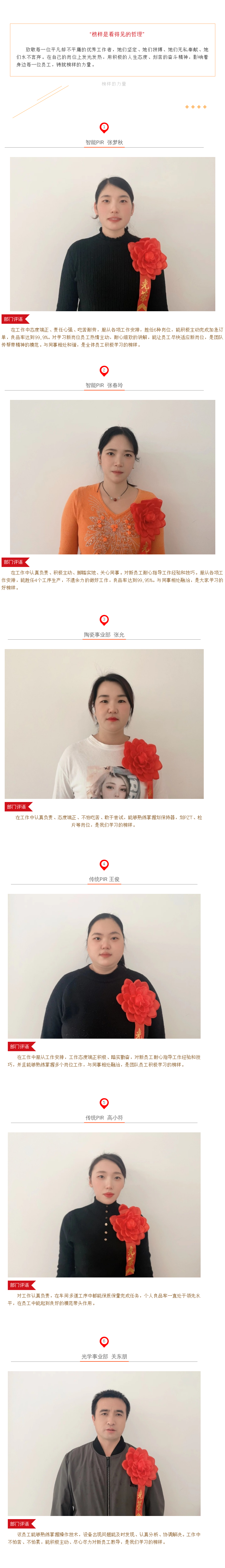 致敬楷模的力量-月杜着秀员工风采展示